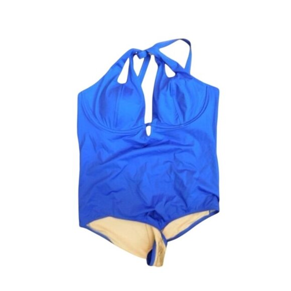 City Chic Size 20 (L) Plus Size Blue Strappy One Piece Swimsuit NWT - Picture 1 of 2